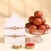 Ganesha N Om Rakhi Duo With Gulab Jamun