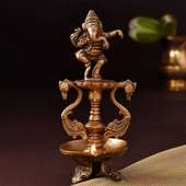 Ganesha N Swans Brass Diya