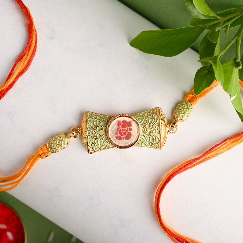 Ganesha Ornate Mauli Rakhi