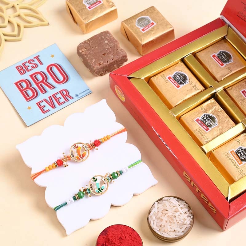 Ganesha Rakhi Duo With Mewa Bites