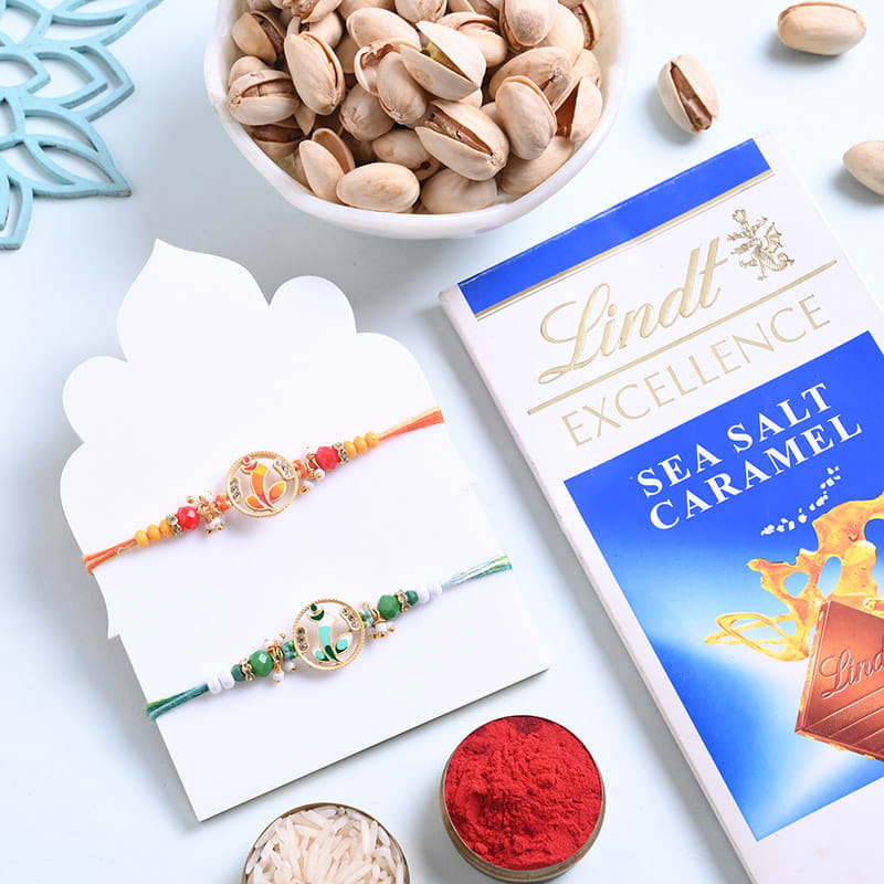 Ganesha Rakhi Duo With Pistachio N Chocolate