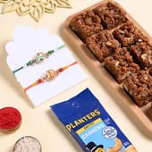 Two Ganesha Rakhis With Sweets N Nuts