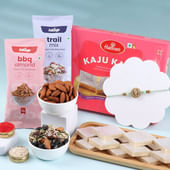 Ganesha Rakhi Hamper With Sweets N Nuts-Singapore