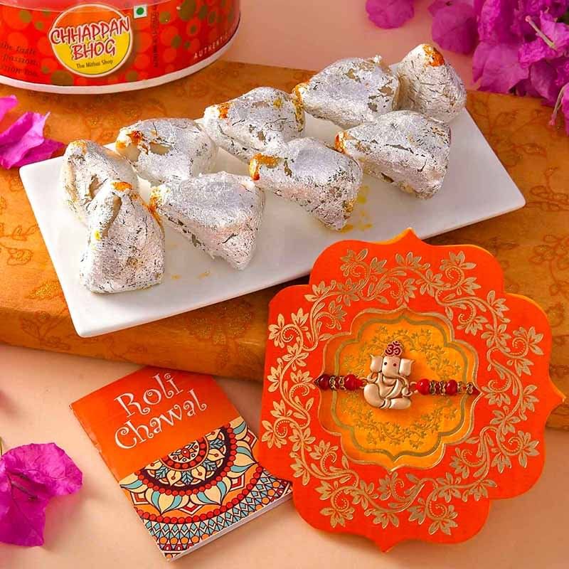 Ganesha Rakhi N Kaju Samosa