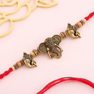 Ganesha Rakhi With Antique Finish