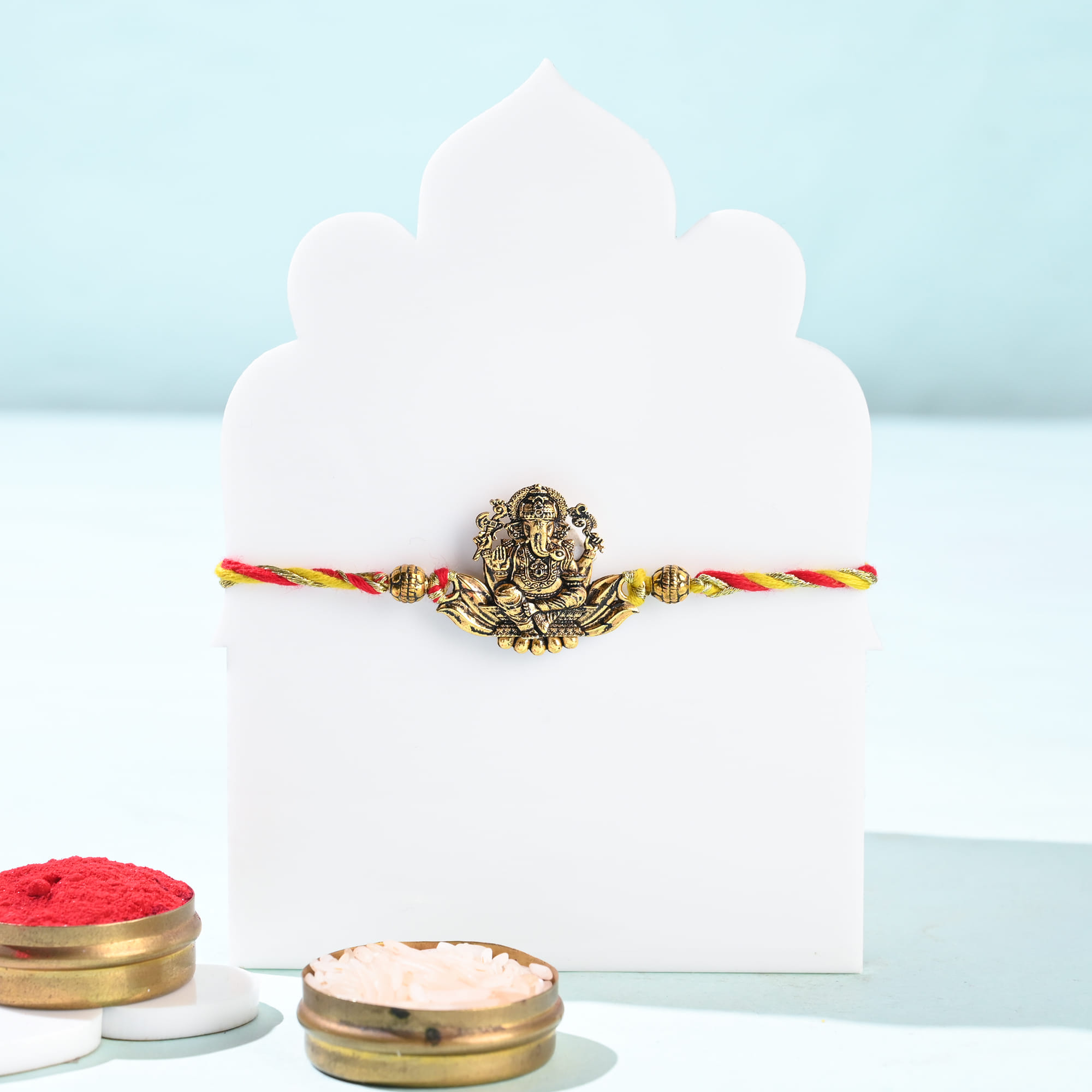 Ganesha Rakhi With Baklawa Sweets