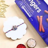 Ganesha Rakhi With Cadbury Fingers