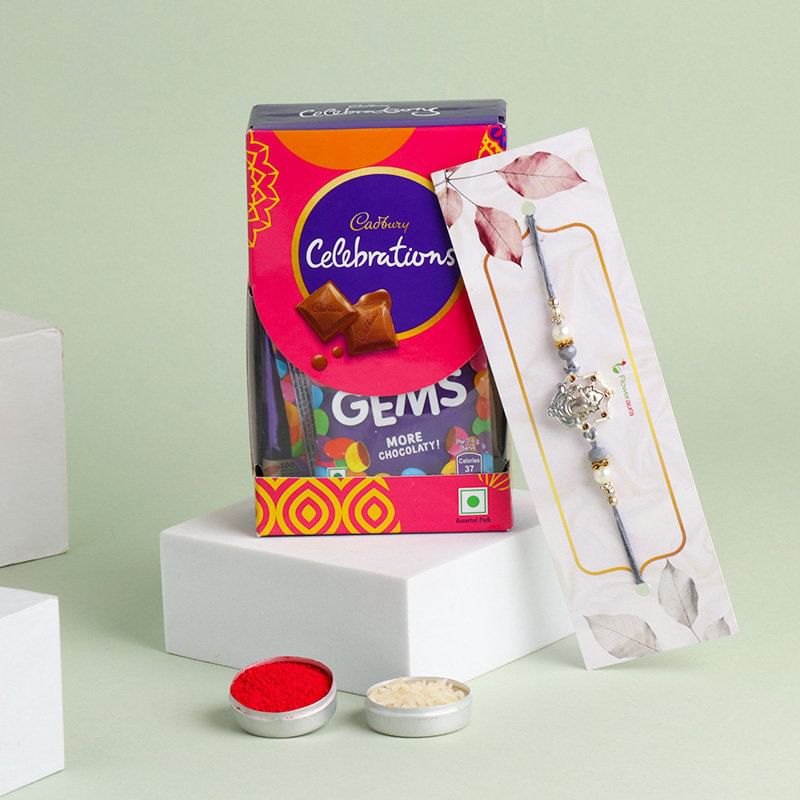 Ganesha Rakhi With Chocolate Box