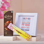 Ganesha Rakhi with Chocolate n Quoted Frame
