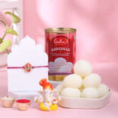 Ganesha Rakhi With Ganesha Idol N Rasgullas