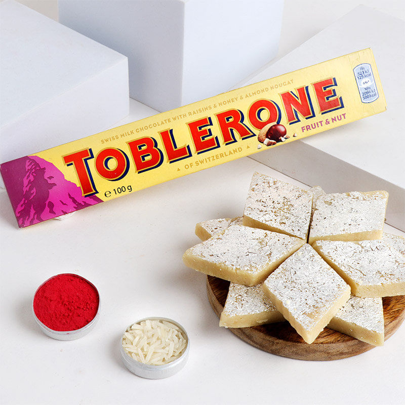 Ganesha Rakhi With Kaju Katli N Chocolate
