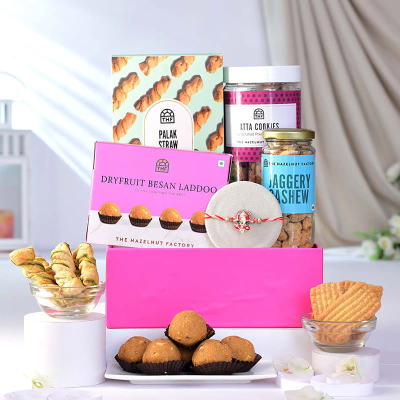 Ganesha Rakhi With Sweet N Salty Treats