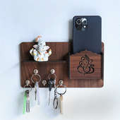 Ganesha Wooden Key N Mobile Holder