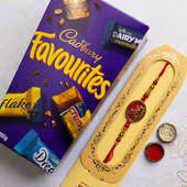 Ganpati Rakhi With Cadbury Favourites Pack