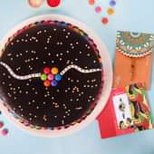 2 Rakhi Set with Chocolate Cake - Instant Delivery Available