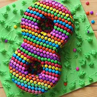 Gem Inspired Number Cake, Kids Party Cake