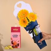Gerbera Glow With Almond Rocks