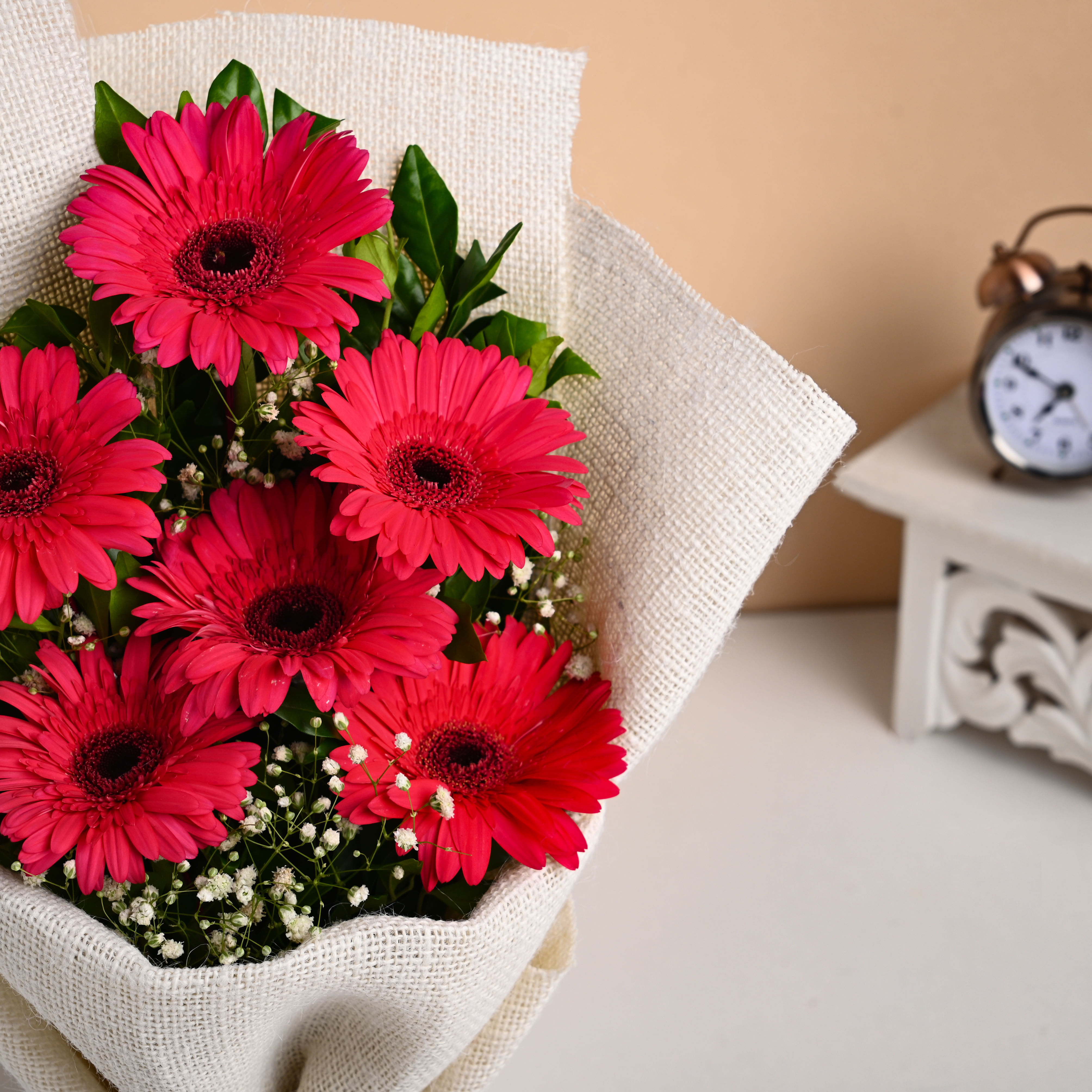 6 pink Gerberas