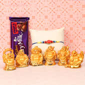 Rakhi and Chocolates with Buddha Statues Gift Combo