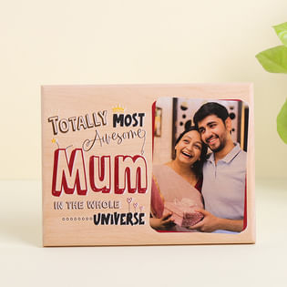Wow Mom Photo Wooden Plank