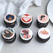 Set of six Women's Day cupcakes 