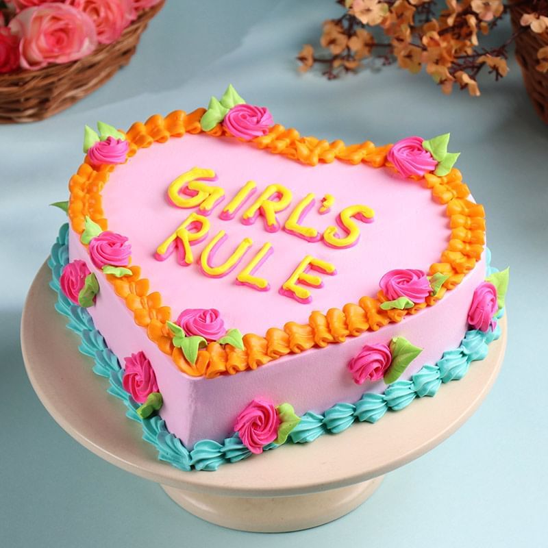 Girls Rule Floral Cake