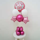 Girly Pink Balloon Decor:balloon bouquet