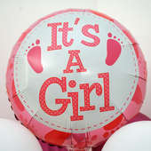 Girly Pink Balloon Decor: Round Shape Foil Balloon