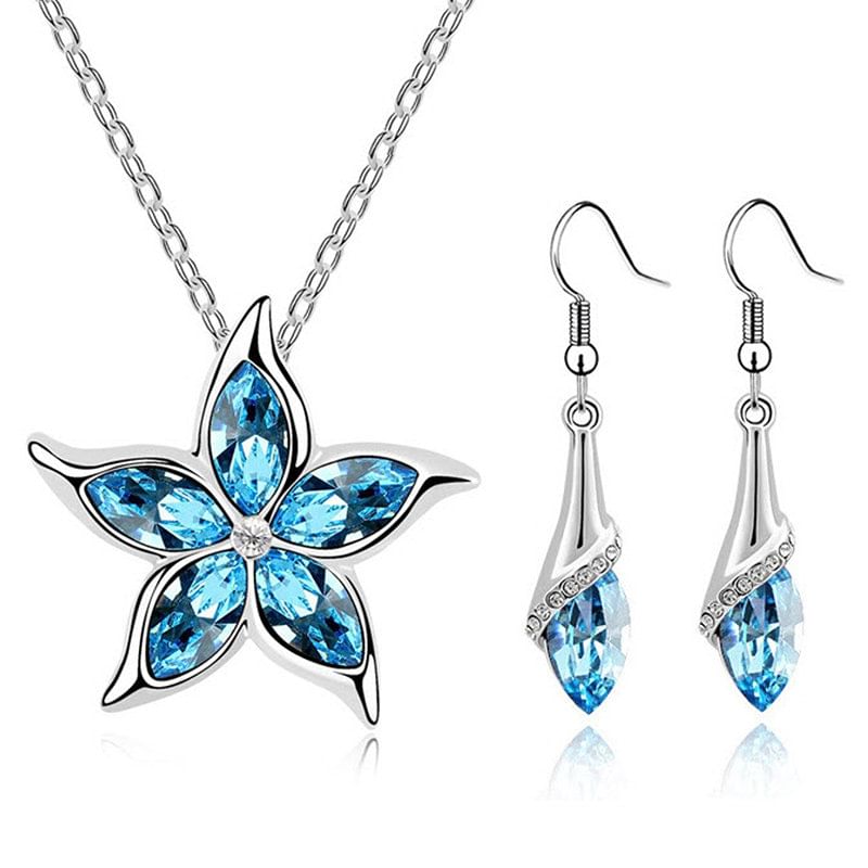 Glam Blue Stone Earrings