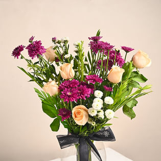 Glassy Peach And Purple Flowerings