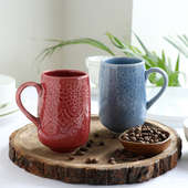 Front view of Glazed Ceramic Tall Mugs