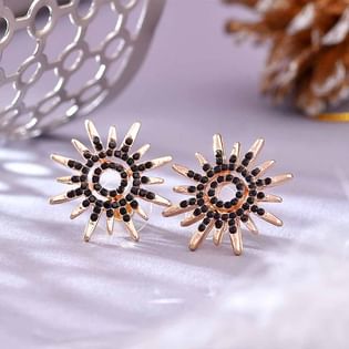 Buy Glazing Black Stud Earrings 