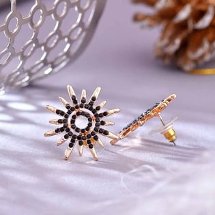 Buy Glazing Black Stud Earrings
