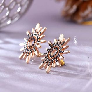 Buy Glazing Black Stud Earrings