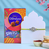 Gleaming Designer Rakhi With Chocolates