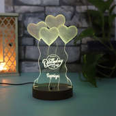 Customised LED Acrylic Multicolour Heart Balloon Night Lamp for Birthday