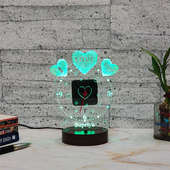 Name Printed LED Acrylic Multicolour Lamp - I Love You Gift for Girlfriend