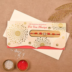Glowing Gold Rakhi Set