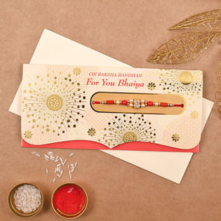 Glowing Gold Rakhi Set