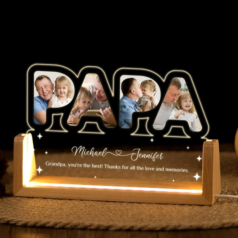 Glowing Memories Personalised Led Lamp For Dad