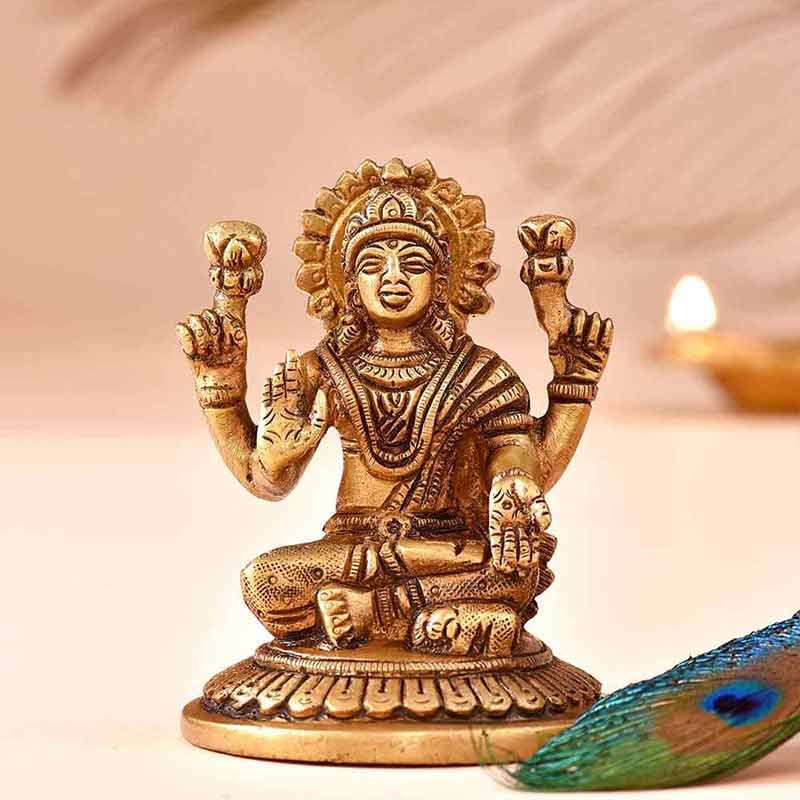 Goddess Lakshmi Brass Idol