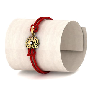 Gold Abstract Diamond Rakhi Cum Pendant 18K Yellow