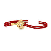 Gold Abstract Diamond Rakhi Cum Pendant 18K Yellow