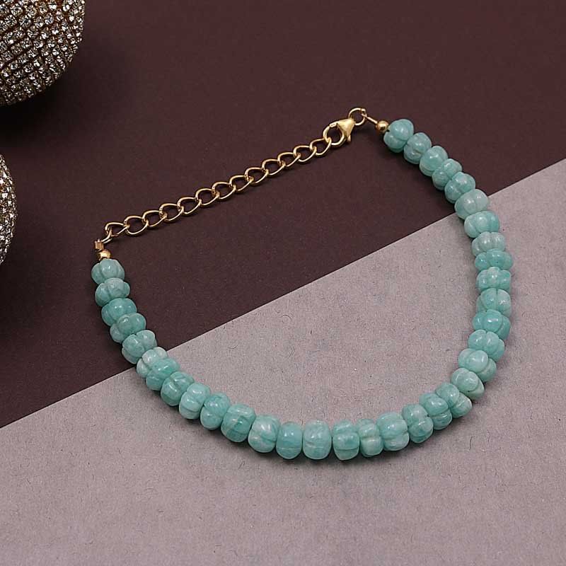 Gold Amazonite Sterling Bracelet