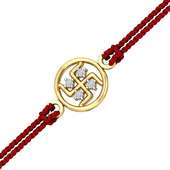 Gold And Diamond Studded Swastika Rakhi