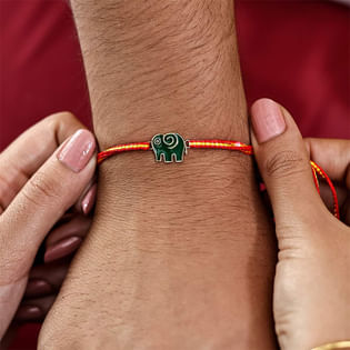 Gold Enamelled Jumbo Kids Rakhi 18K Yellow