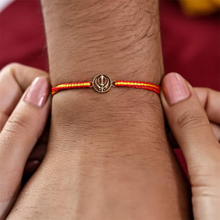 Gold Gold Khanda Rakhi 18K Yellow