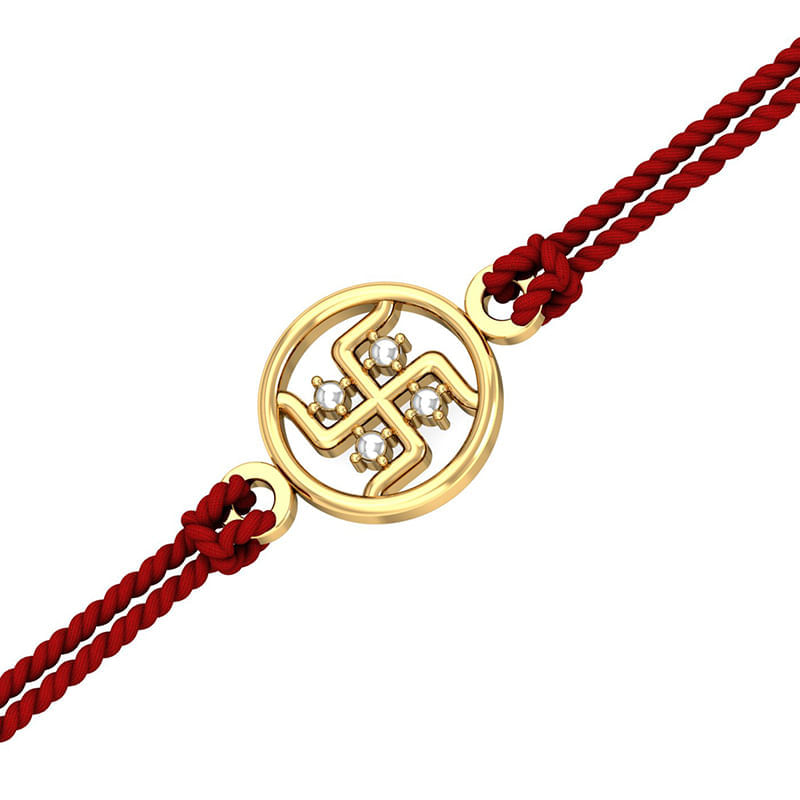 Gold Gold Swastika Rakhi 18K Yellow