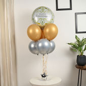 Gold N Silver Anniversary Balloon Decor