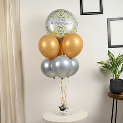 Gold N Silver Anniversary Balloon Decor